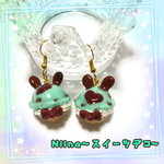 (再販！)うさ耳コロコロアイスのピアス(チョコミント）