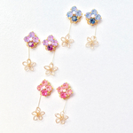 スワロの紫陽花とゆれるflower　ピアス