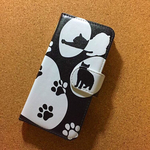 ネコ ねこ CAT 可愛い 肉球 デザイン 白黒 スマホカバー 全機種対応 スマホケース 手帳型ケース 