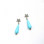 フラワーとターコイズのピアス