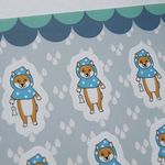 てるてる柴犬シール2枚セット(赤柴)