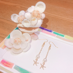 104 コットンパールのシンプルヒトデピアス