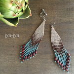 【再販】wood beads - fringe earring