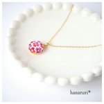 【再販】お花の刺繍ネックレス《レッドグラデーション》