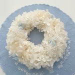 ―ボタニカルcake―サムシングブルーのリース型リングピロー ver.2
