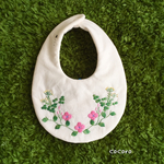 【再販】野の花の刺繍スタイ(ピンク)