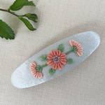 刺繍バレッタS ’17ガーベラ(うすい水色)