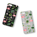 フラミンゴ(Black & Gray)＊　スマホケース/iPhoneケース/iPhone11Pro/iPhoneXR/iPhoneXS/iPhone8/Xperia/Galaxy/Aquos