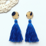 べっこうとタッセルのピアス♡ フリンジ イヤリングに変更可能