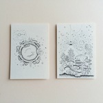 地球は二階建て / under the flower 〈ポストカード2枚セット〉