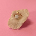 【再販】３月の誕生石✨ピンキーリング ミルキーアクアマリン 天然石 (オープン)