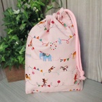 巾着袋(24cm×18cm)＊給食袋＊入園入学/通園通学【94-A】