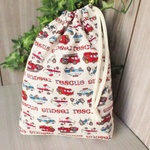 巾着袋(24cm×18cm)＊給食袋＊入園入学/通園通学【80-A】