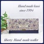 リバティ フラップ長財布   スリムタイプ  Felicite blue