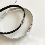 ペア♡シルバーパーツ コードブレスレット♡2本セット