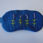 野に咲く紫色の花の刺繍アイマスク