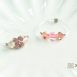 お花のトゥリング(スモークピンクセット)＊サイズ4.3cm