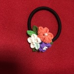 三色小花ヘアーゴム