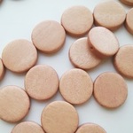 【15mm 8個】ウッドビーズ　コイン型　(サンドベージュ)