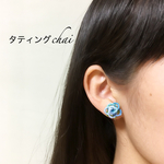 幸せの青い薔薇 イヤリング/ピアス