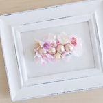 シュガーパールとふんわりピンク紫陽花のバレッタ