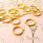 カン付きリング（12号～フリー）14個ゴールド 