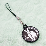 缶バッジストラップ「I am うさぎ男子」Black
