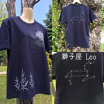 【naonao様専用】満月の森と星座のアイヌ柄  コットンTシャツ 半袖  ブラックorネイビー ユニセックス 