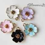 5色/５個セット 25*21ｍｍ 　梅の花　チャーム 