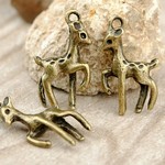 【直輸入】バンビ*チャーム*10個セット*アンティークゴールド* 21×13mm