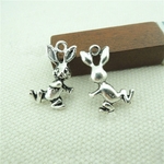 【直輸入】うさぎ*チャーム*10個セット*アンティークシルバー* 19×12mm