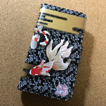 和柄 美しい 金魚 黒/灰 スマホカバー 全機種対応 スマホケース 手帳型ケース