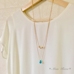 再販2♡bleu turquoise & motifs or* ロングネックレス