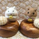 羊毛フェルト ハムスターとメロンパン