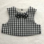 gingham×dot tie bib