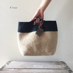 ☆再販☆スクエアバイカラートート(black)