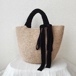 ＜d-y〇〇様オーダー品＞リボン巻きハンドルの麻ひもかごバッグ　Ｌsize