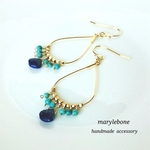【再販】ターコイズ×ラピスラズリ＊フープピアス