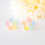 ✿ 虹色お花のピアス  ✿  