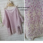 ♪小花柄スカラップレースのブラウス**cotton