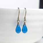 Luna.チェコ雫のピアス☆ダーク・アクア