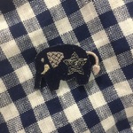 ゾウのワッペン【ネイビー】FW019