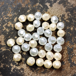 大幅値下げ中【約80個】アクリル パール多面カットビーズ 9.5mm ２色混合