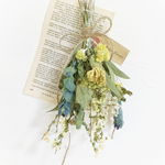 野の花ドライフラワーの洋書スワッグ