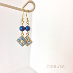 スワロフスキーパールとスクエアピアス