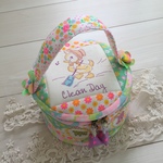 レトロキュートパッチワークバニティポーチ