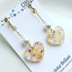 botanical heart pierce or earring