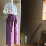 リネンのワイドパンツ ローズピンク