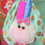 ウサギンチャク★ネオン★ウサギ巾着ポーチ