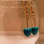 ハートのターコイズシンプルピアス/イヤリング❤️